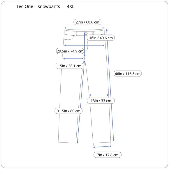 Tec-One Explorer 4XL Cashew Core Ski & Snowboarding Pants – Water Resistant - Picture 3 of 16
